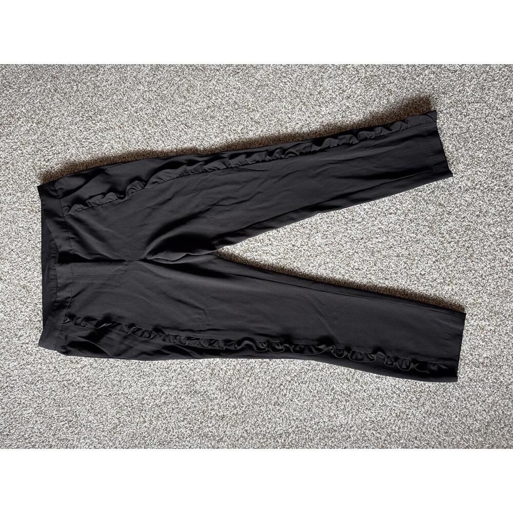 Cynthia Rowley Ruffled Business Casual Women's Black Dress Pants Size 8
